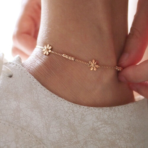 D6E4EA35-9754-47B6-B65F-ED71E245EEC2 Daisy Flower Anklet/Bracelet