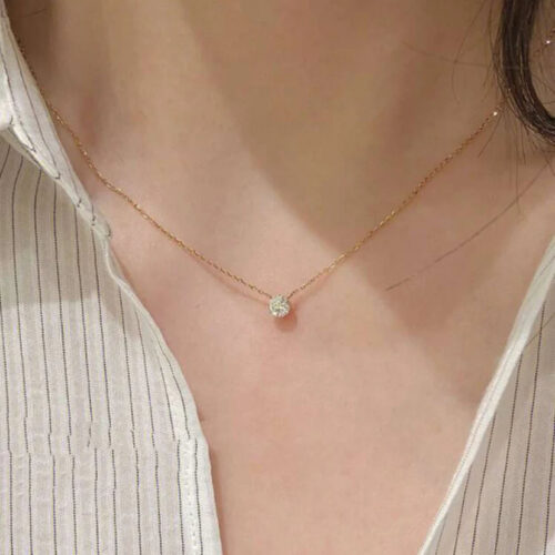 IMG-3202 One Diamond Necklace 18k