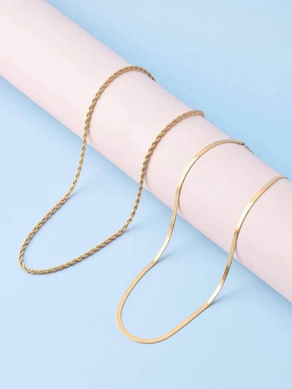 Milas Twisted & Snake Chain Necklace Combo