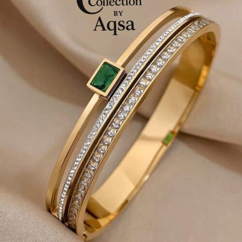 Green Emerald Stone Handcuff