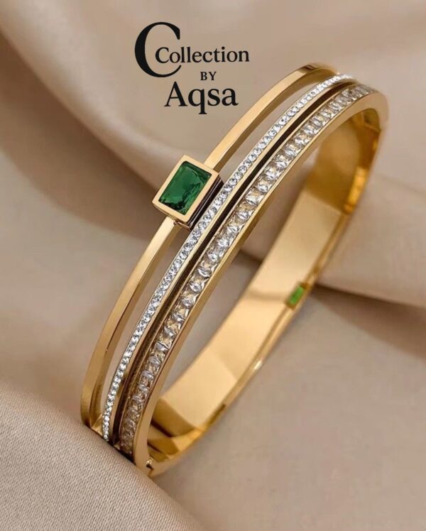 Green Emerald Stone Handcuff