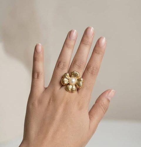 18k gold plated adjustable ring