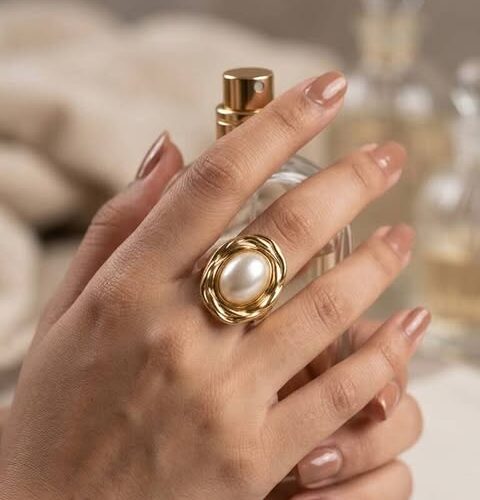 18k gold plated adjustable ring